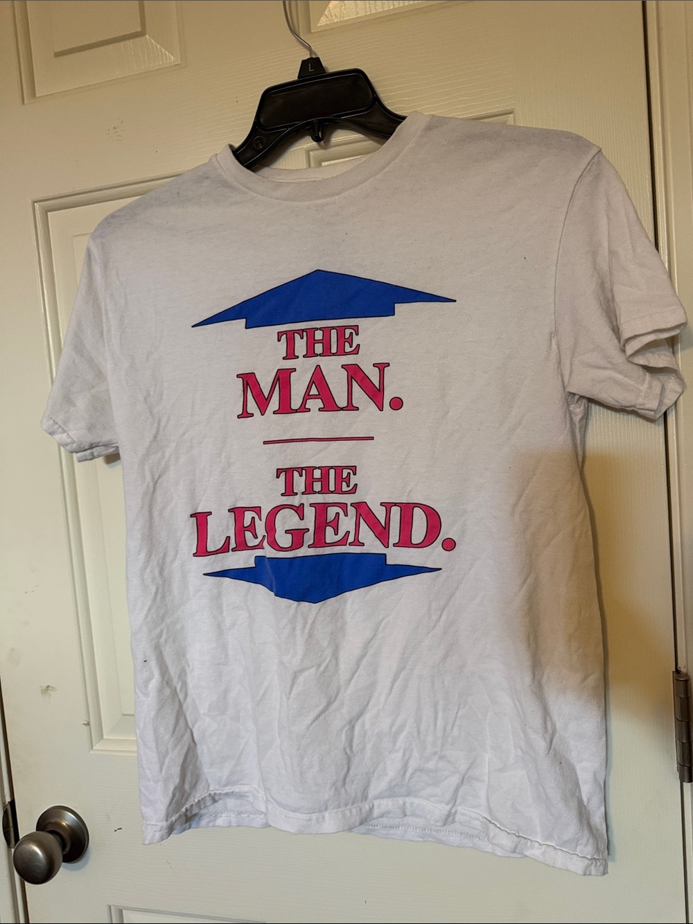White 'The Man. The Legend.' Graphic Tee - Casual Short Sleeve